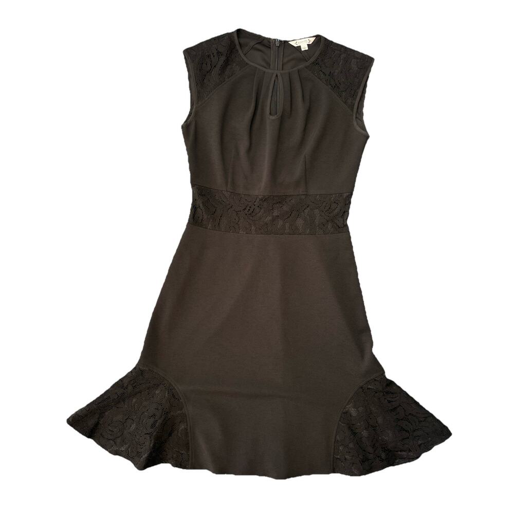 Nanette Lepore Black Lace LBD Dress Women’s Size 4 Midi A Line skirt